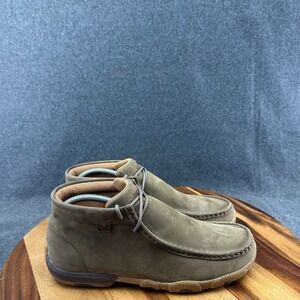 Twisted X Womens Brown Leather Driving Moc Chukka Boots WDM0162 Size 10M